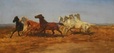 high quality oil painting 100% handpainted on canvas " horses "