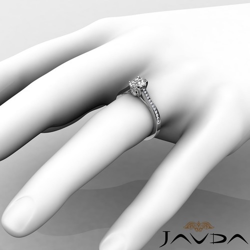 Anillo de compromiso ovalado de diamantes para mujer GIA F-VVS2 oro blanco 0,8 quilates - Imagen 5 de 8