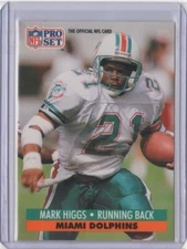 MARK HIGGS 1991 Pro Set Final Update RC Rookie #831 Dolphins Kentucky