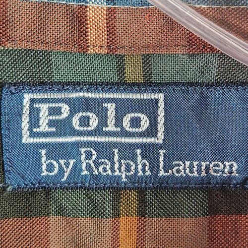 Camisa Polo Ralph Lauren Para Hombres Militar Abotonada Multicolor A Cuadros Talla L - Imagen 7 de 11