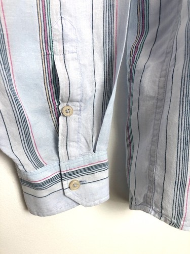 Tommy Bahama Long Sleeve Buttoned Shirt Men’s XL Blue Stripe Linen Blend Classic - Picture 3 of 10