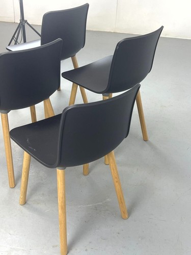 Vintage Vitra Jasper Morrison HAL Chair Germany Deep Black Wood Plastic Shell - Picture 5 of 10