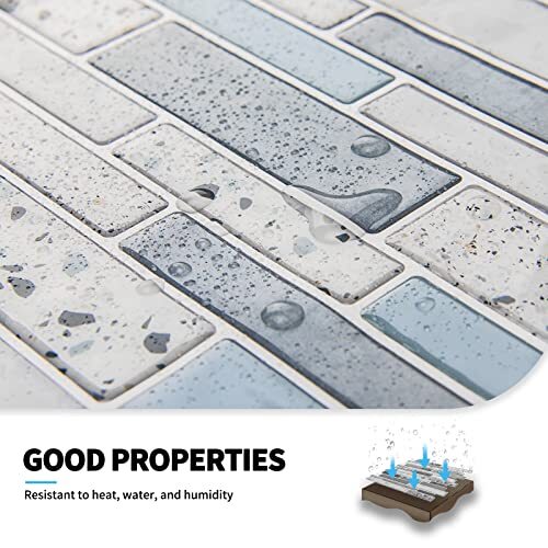 Peel and Stick Brick Kitchen Backsplash Self-Adhesive Wall Tile Stone Marble - Picture 5 of 6