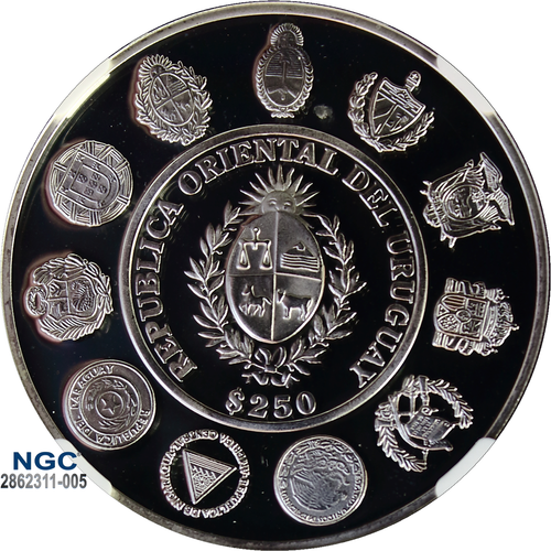2000 Uruguay S250P Ibero-American NGC PF 69 UC Nuevos Rumbos - Picture 6 of 12