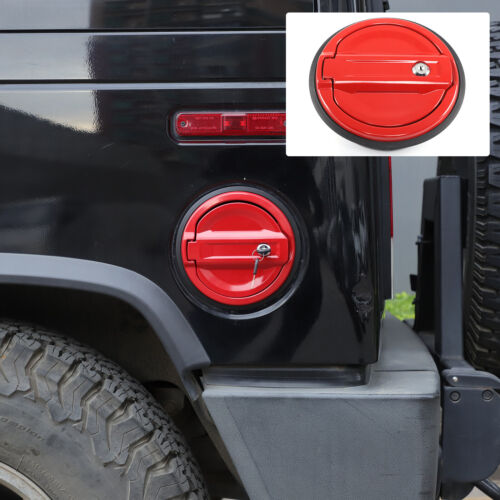 Red Alloy Fuel Tank Cap Anti-theft Lock Cover Trim For Hummer H2 2003-2009 - Picture 2 of 19