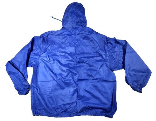 Vintage Izod Lacoste Nylon Pullover Hooded Jacket Windbreaker Blue Large - Picture 2 of 7