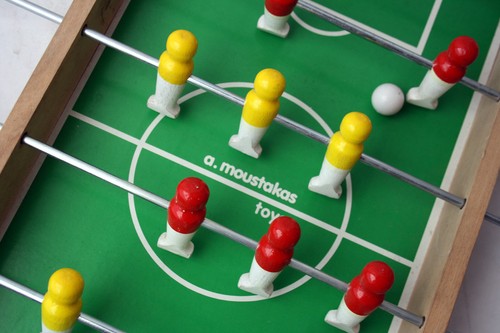RARE VINTAGE 90'S WOODEN FOOTBALL TABLE GAME MOUSTAKAS GREECE GREEK NEW +ERROR - 第 3/9 張圖片