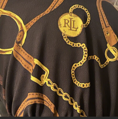 RALPH LAUREN Black & Gold Equestrian Sturup Chain Design Bikini Top Sz 16 NEW! - Picture 9 of 9
