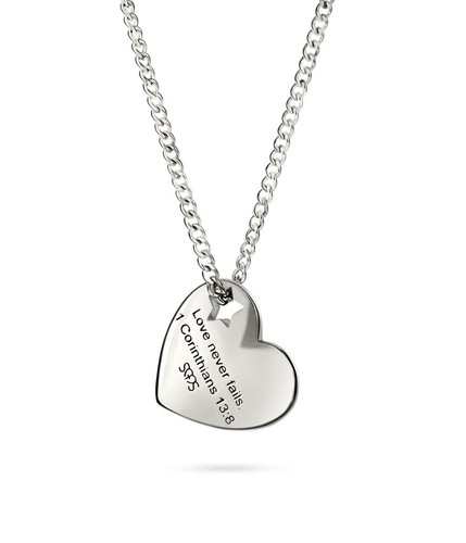 Women's Stainless Steel Army Mom Necklace-1 Cor 13:7-8 Shields of Strength - Picture 2 of 5