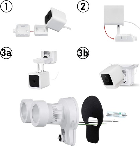 Soporte de cargador de reflector para cámara de seguridad Wyze Cam V3 con cable (usado) - Imagen 3 de 7