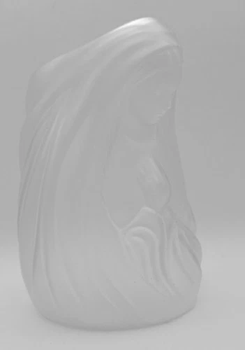 Vintage Fenton Satin Crystal Madonna Prayer Candle Light Vase Satin Velvet Glass
