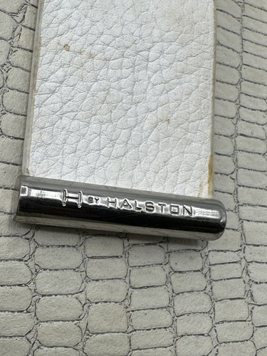 Borsa a tracolla H by Halston crema coccodrillo pelle goffrata manico bianco hobo - Foto 10 di 13