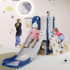 Toddler Slide, 6 in 1 Kids Indoor Slide for Toddlers 1-3, Baby Indoor and Out...
