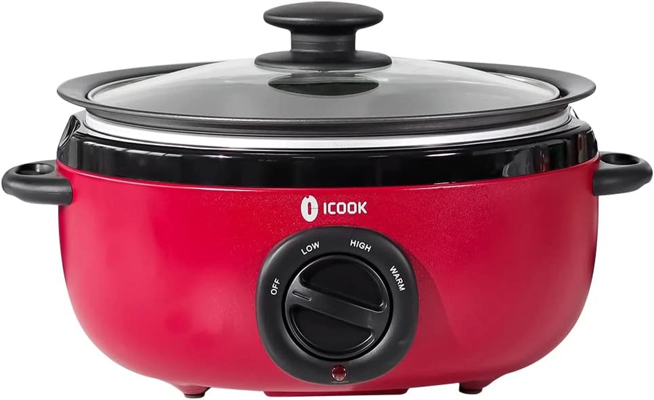 USC-65-OP001RD 6.5 Quart Slow Cooker,Aluminium Sear/Sauté Stew Pot Stovetop Safe