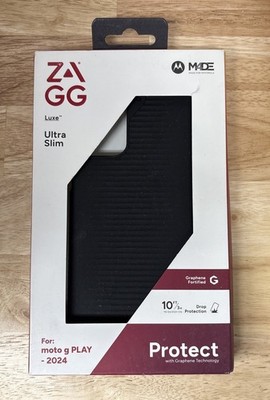 Zagg Luxe Ultra Slim Case For Motorola moto g play - 2024 - Black, Lined