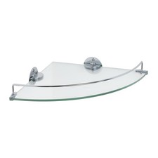 Glass Corner Shelf Bathroom Chrome Storage Rack Habitat Wall Mounted