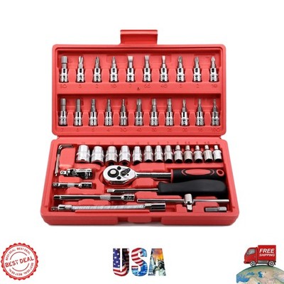 Versatile 46-Piece Socket & Ratchet Set with Extensions for Home Improvement