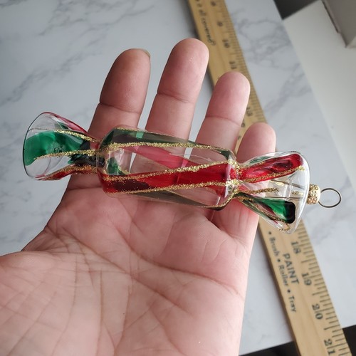 Vintage Christmas Candy Delicately Blown Glass Ornaments Set of 8 Handmade MCM - Picture 9 of 11