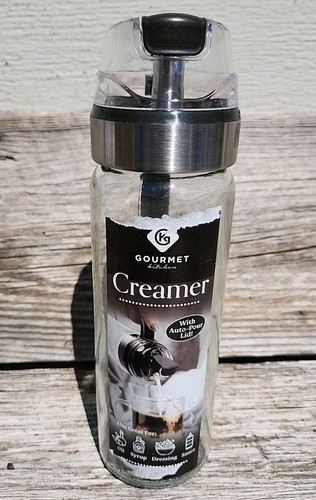 Gourmet Kitchen Creamer w/ Auto-Pour Lid ~ Oil Dressing Syrup Sauce Dispenser - Picture 3 of 13