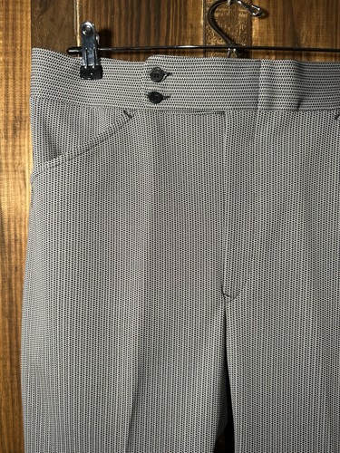 NWT Men’s Vintage Herringbone Navy Blue Print Polyester Knit Pants 32x26.5 - Picture 2 of 11