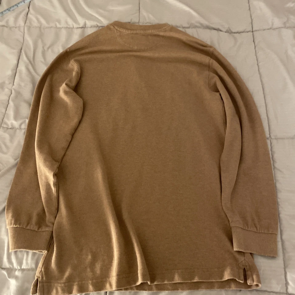 Men’s Small Vintage Chaps Ralph Lauren Brown Long Sleeve Henley - Image 2 of 4