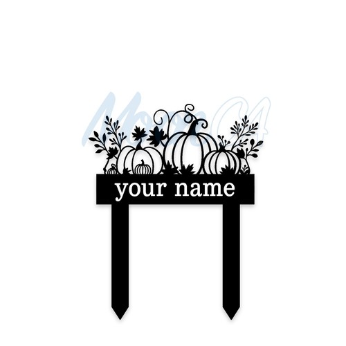 Palo da Giardino Zucca Personalizzato, Decorazione Happy Fall, Decorazione Ringraziamento, Giardino Si - Foto 9 di 9