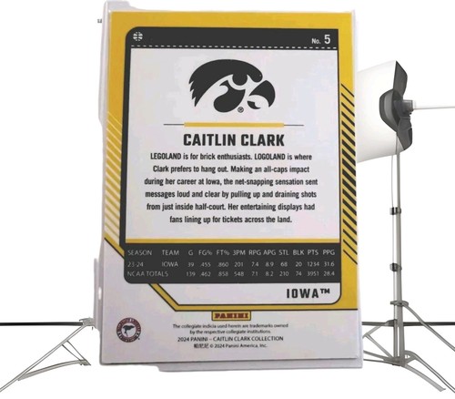 Caitlin Clark 2024 Reigning 3's NCAA Card No. 5 - Picture 2 of 2