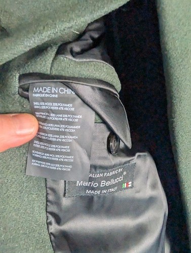 Club Monaco Overcoat Green Mens Medium M - Picture 7 of 8