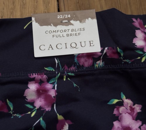 Plus Size 22/24 Lane Bryant Cacique Comfort Bliss Full Brief Navy Blue Purple - Picture 4 of 5