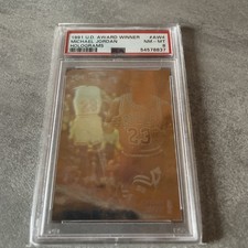 1991 MICHAEL JORDAN Upper Deck AWARD WINNER Holograms MVP PSA 8 #AW4 Bulls