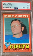 1971 Topps Football #80 Mike Curtis Baltimore Colts PSA 7 Nicely Centered