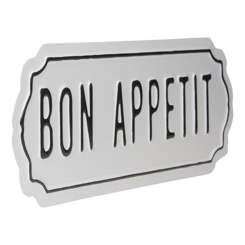 Northlight 14-Inch Black and White "Bon Appetit" Metal Sign Wall Decor - Imagen 3 de 5