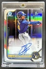 2022 Bowman Chrome Jackson Chourio Auto Refractor 1st Prospect #/499 Brewers
