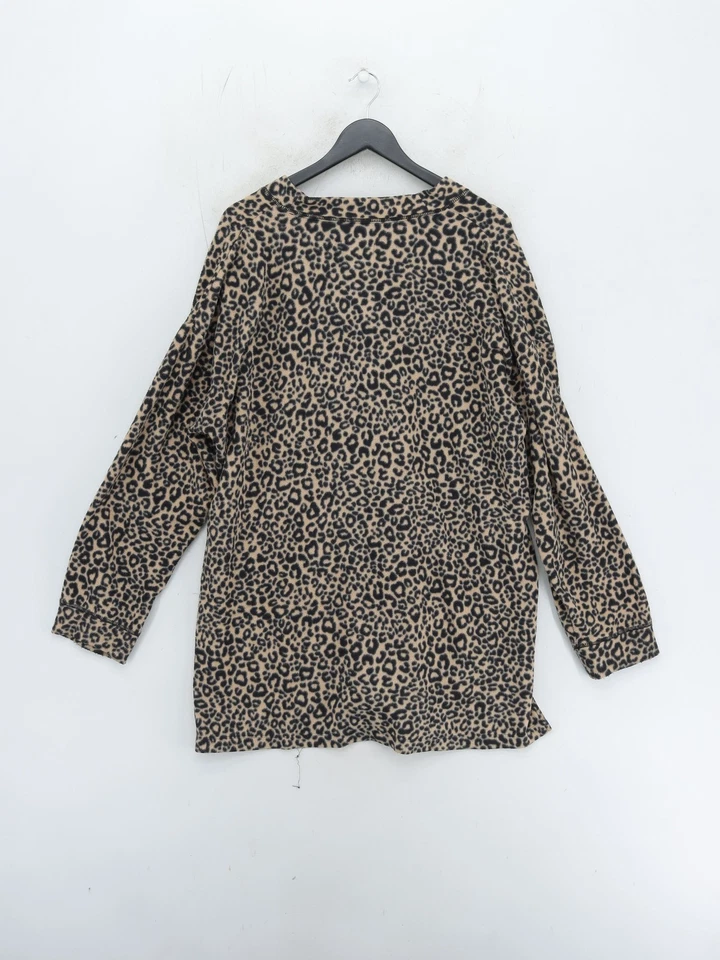 Cárdigan para mujer DKNY L negro estampado animal 100 % poliéster cuello en V cárdigan Foto 2 de 4