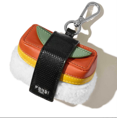 【レア】FENDI 寿司チャーム FENDI Sushi Bag Charm Key Ring Leather Orange Multicolor Rare