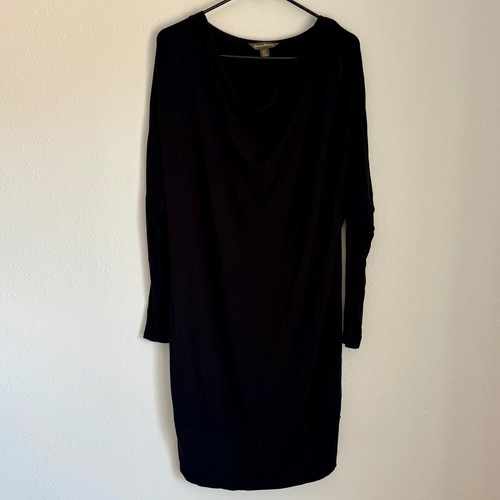 Tommy Bahama Black Dress Cowl Neck Long Sleeve Casual Comfy Women's Small - Picture 2 of 8
