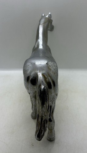 Vintage 50’s Mid Century Antique Chrome Metal Horse Statue Figure Hood Ornament - Picture 11 of 14