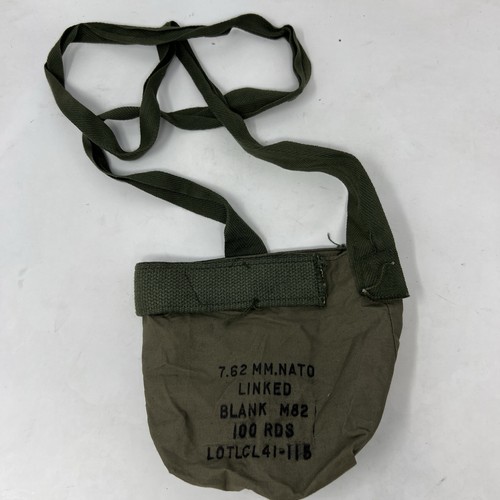 Military Shoulder Pouch Bag Green Small Army Bag 7.62 MM Nato Linked Blank M82 - Picture 1 of 6