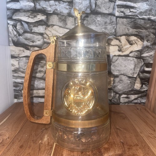 Vintage Inland Glass Lidded Beer Stein Tankard Pitcher - Picture 2 of 9