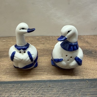 Salz & Pfefferstreuer Enten Paar Keramik Vintage