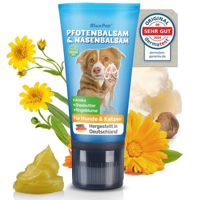 BluePet Pfotenbalsam Hund, Nasenbalsam, Pfotencreme, Natürlicher Pfotenschutz