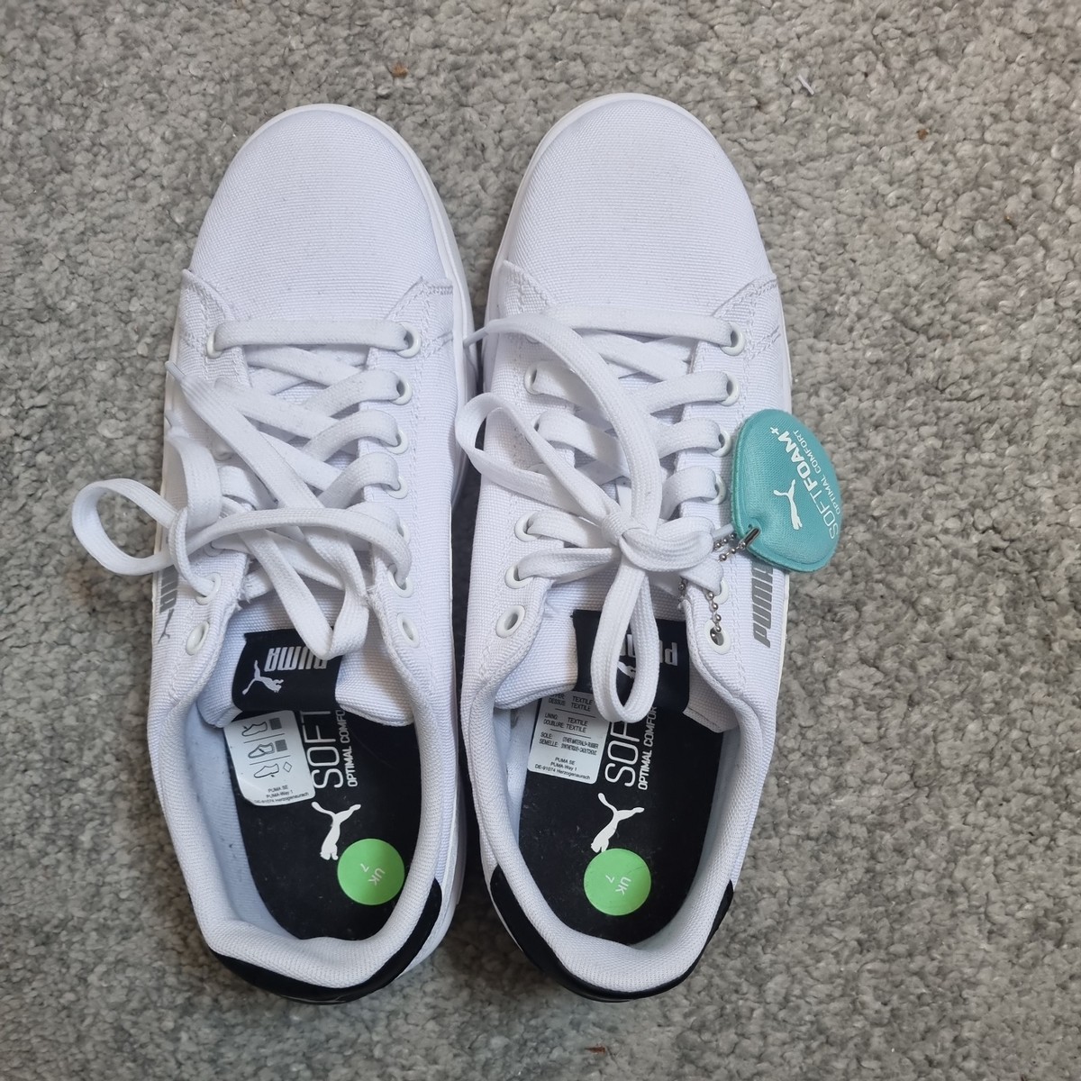 puma soft foam canvas trainers size UK