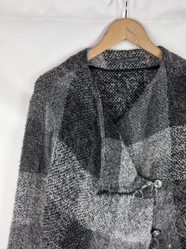 Elemente Clemente Ladies Wool / Alpaca Plaid Avant-Garde Blazer Jacket Size 2 - Image 4 of 4