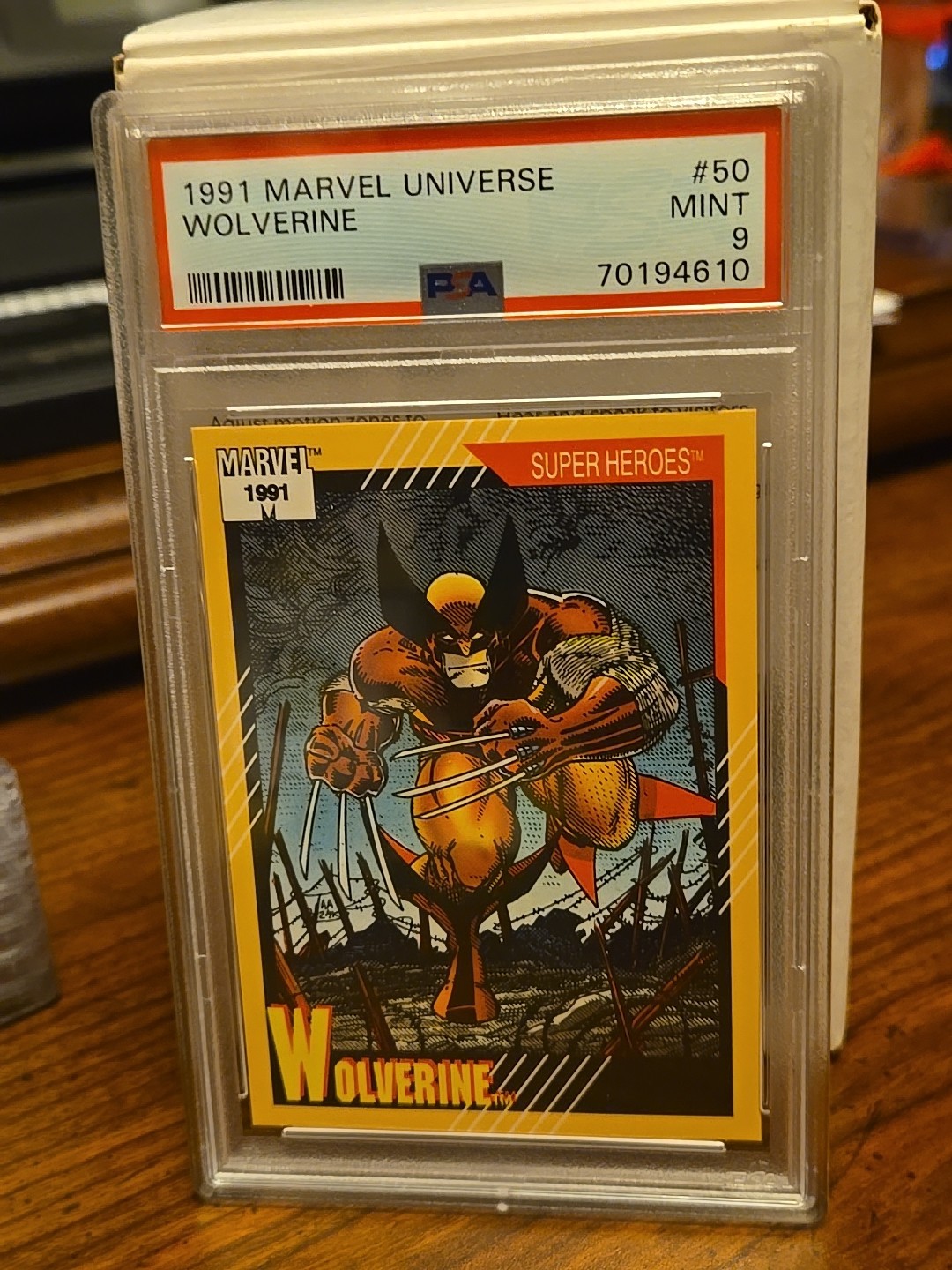 1991 MARVEL UNIVERSE #50 WOLVERINE PSA 9