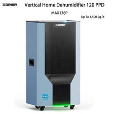Xdrier 120PPD Vertical Dehumidifier Home LCD Touch 24h Timer Basement Commercial