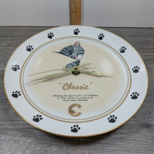 De colección C&O R.R. Chessie 10” Plato de Cena Reloj Chesapeake y Ohio RR Borde Dorado EE. UU. - Imagen 6 de 7