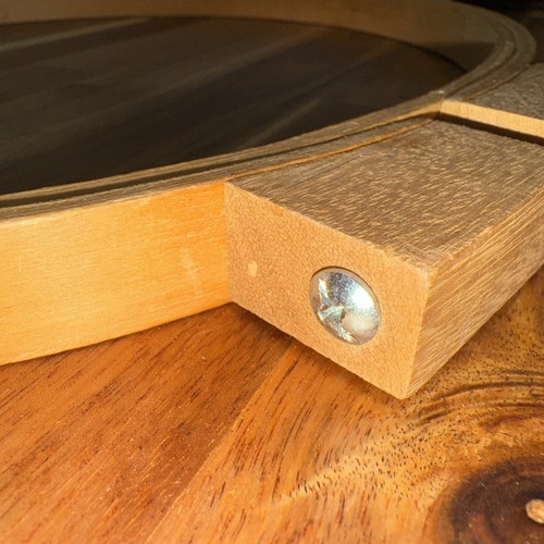 Cerchio vintage 14" rotondo in legno da ricamo a mano con grandi connessioni e bullone - Foto 4 di 6