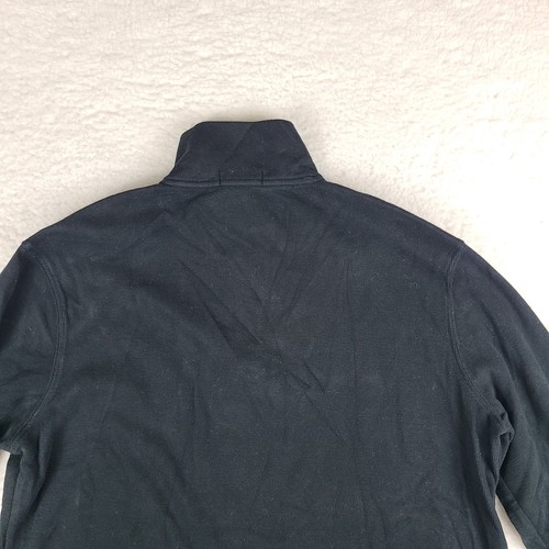 Polo Ralph Lauren Sweater Mens Large Black Estate Rib Quarter Zip Sweatshirt - Picture 8 of 11