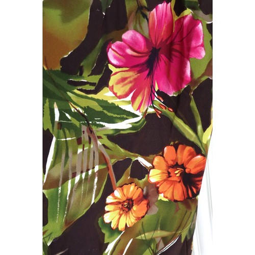 Maggie Barnes Tropical Dress Sleeveless Beaded Neck Hibiscus Floral Plus 18W - Picture 4 of 7