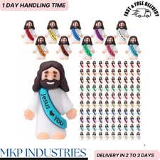 Bememo 50 Pcs Little Jesus Figures Original Design Rubber Mini Jesus Toys for Hi